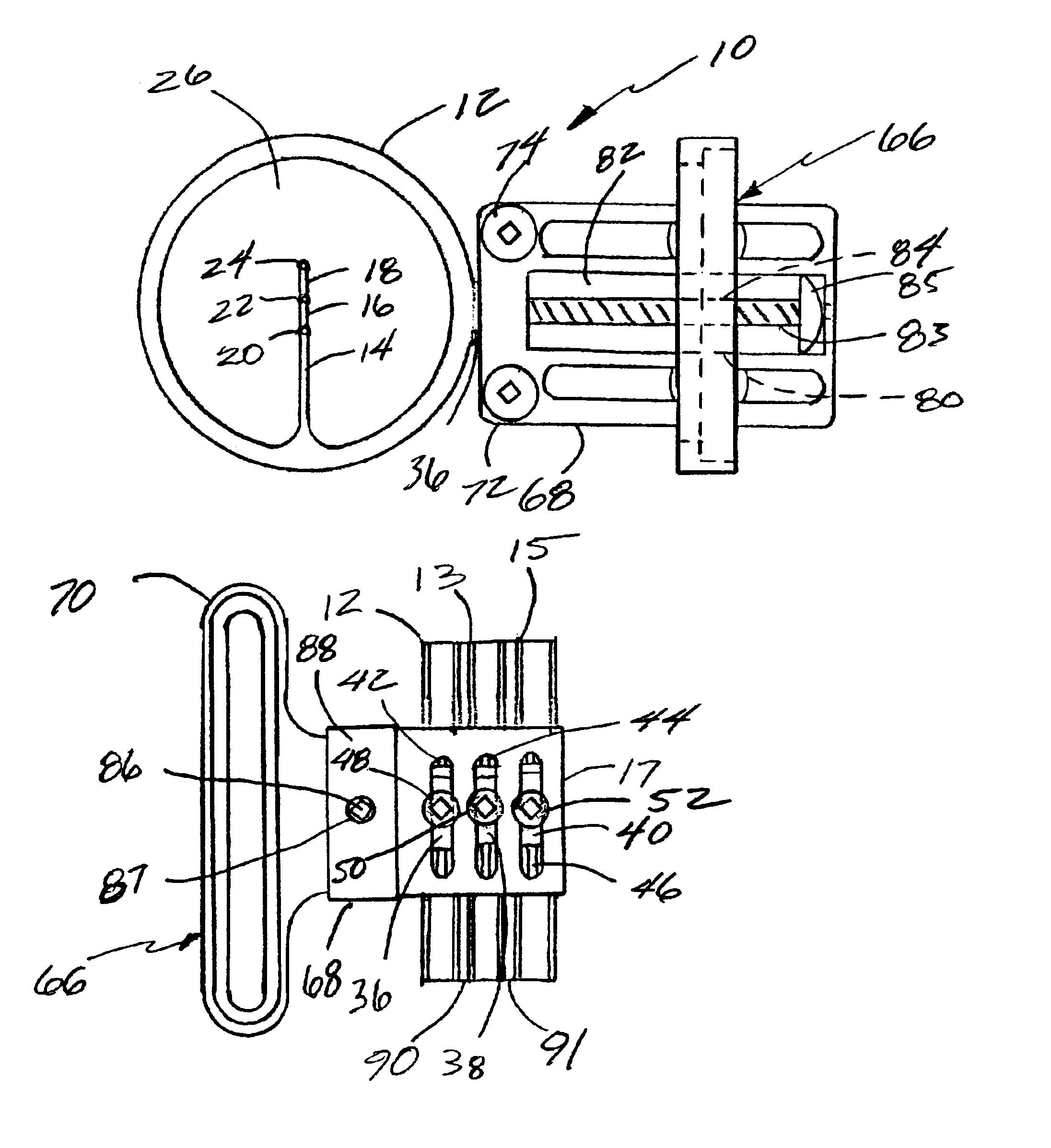 Bow sight with vertically aligned pins