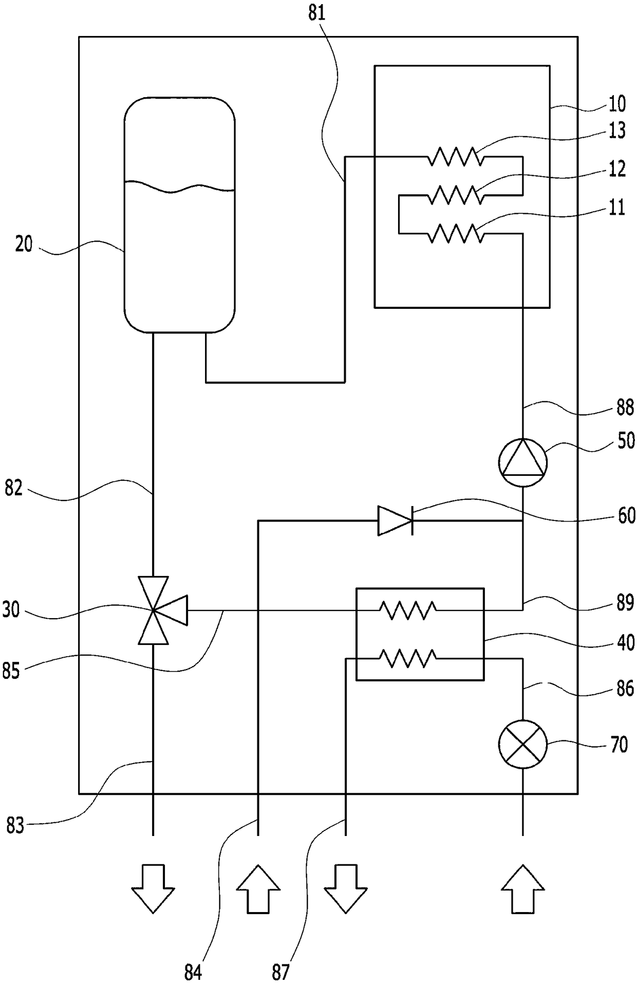 Combined heating and hot water boiler, and control method therefor