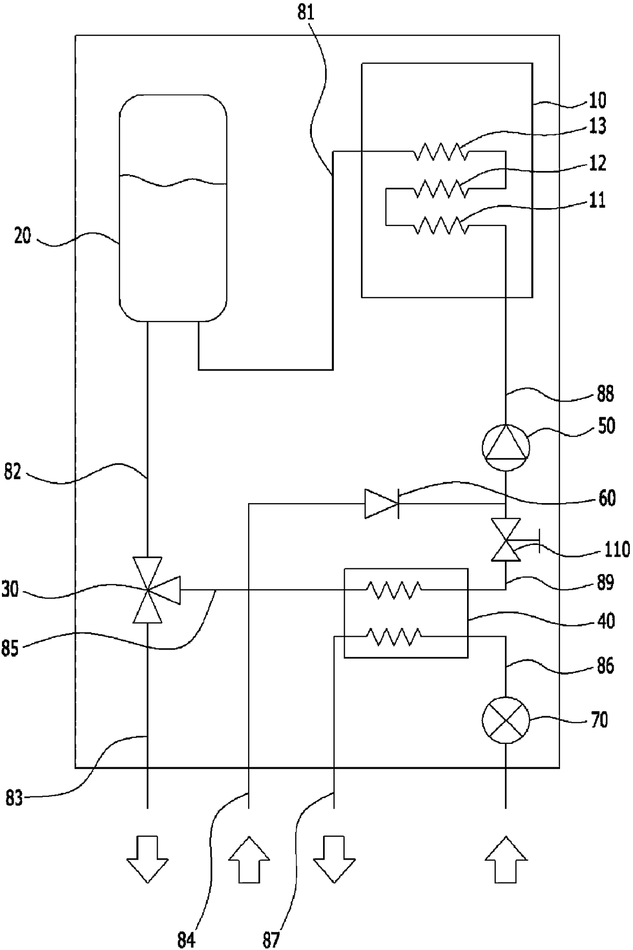 Combined heating and hot water boiler, and control method therefor