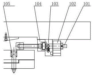 An automatic adjustment structure for flanging sub-mould or extension sub-mould