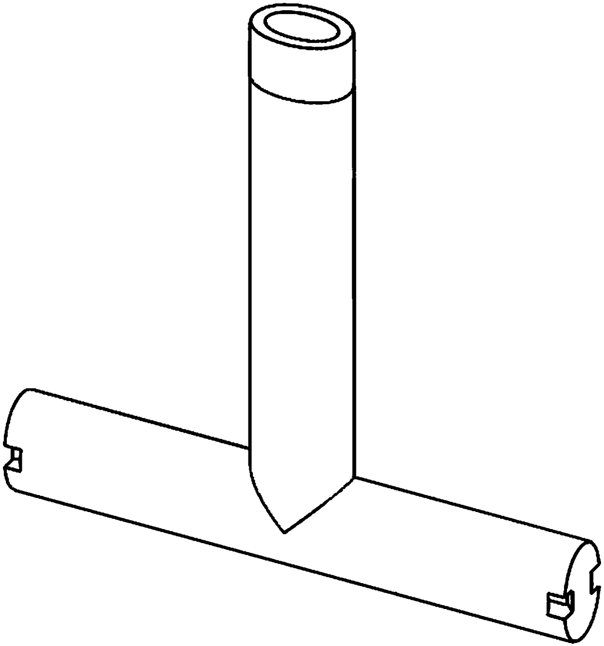 Immersion nozzle for casting central point of ultrathin special-shaped blank