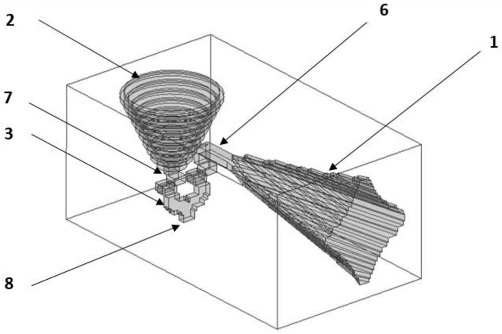 Bulk silicon mems waveguide combining method for spatial wave mixing in terahertz band