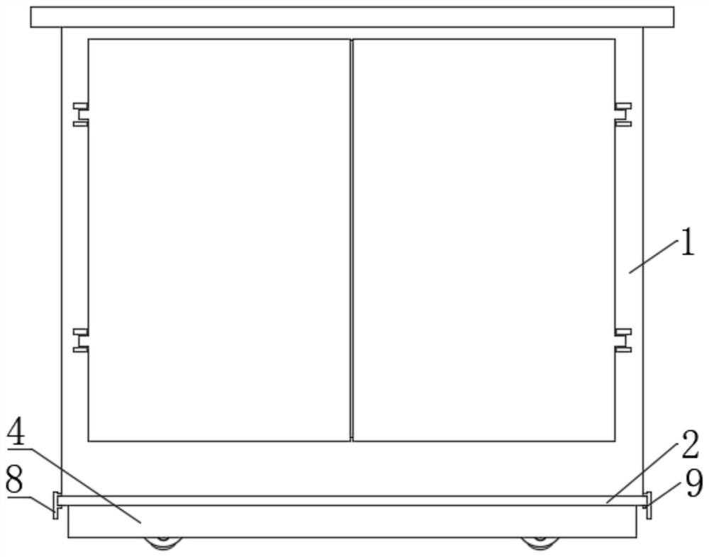 Power distribution cabinet with hidden wheels and use method