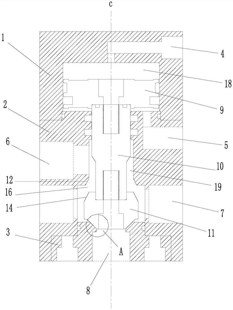 Two-position three-way valve and air blowing assembly