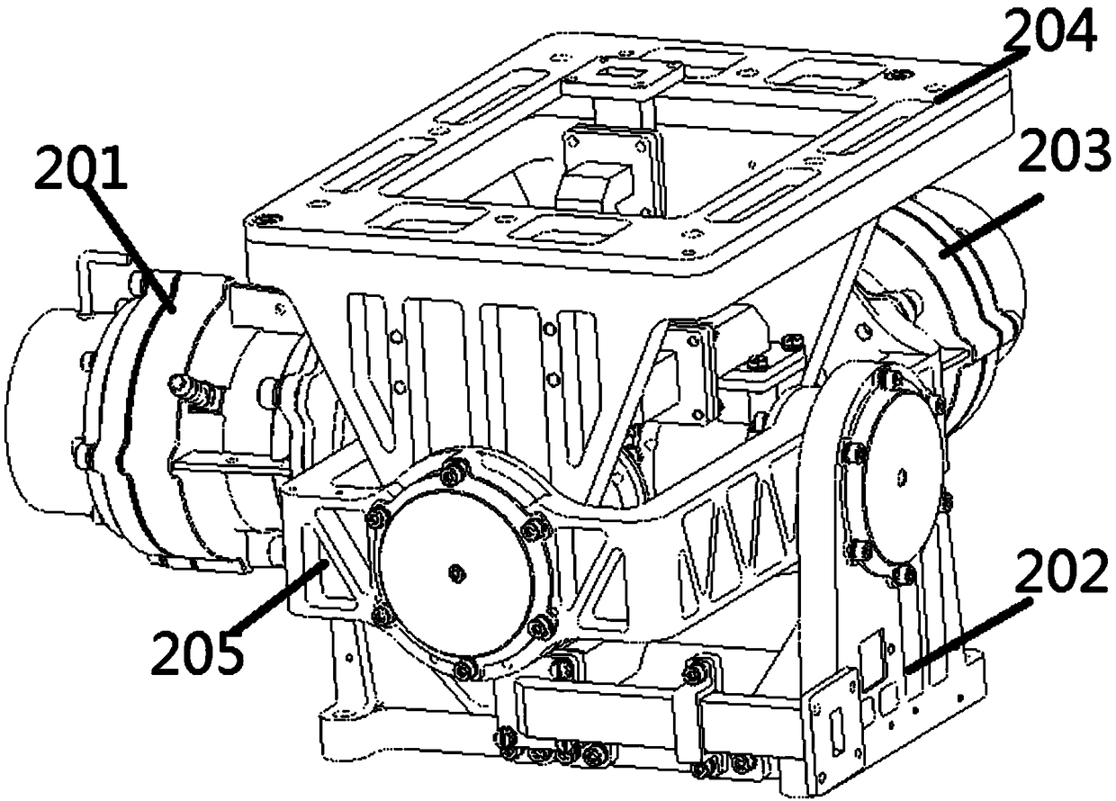 Two-dimensional directional antenna with initial directing function and applicable to high-orbit satellite