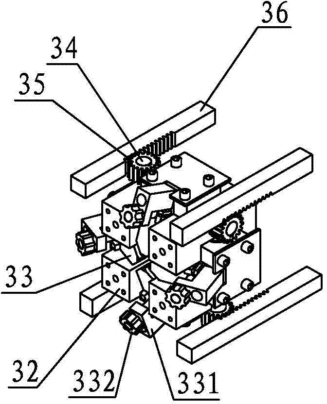 An extruded steel bar automatic feeding and straightening mechanism