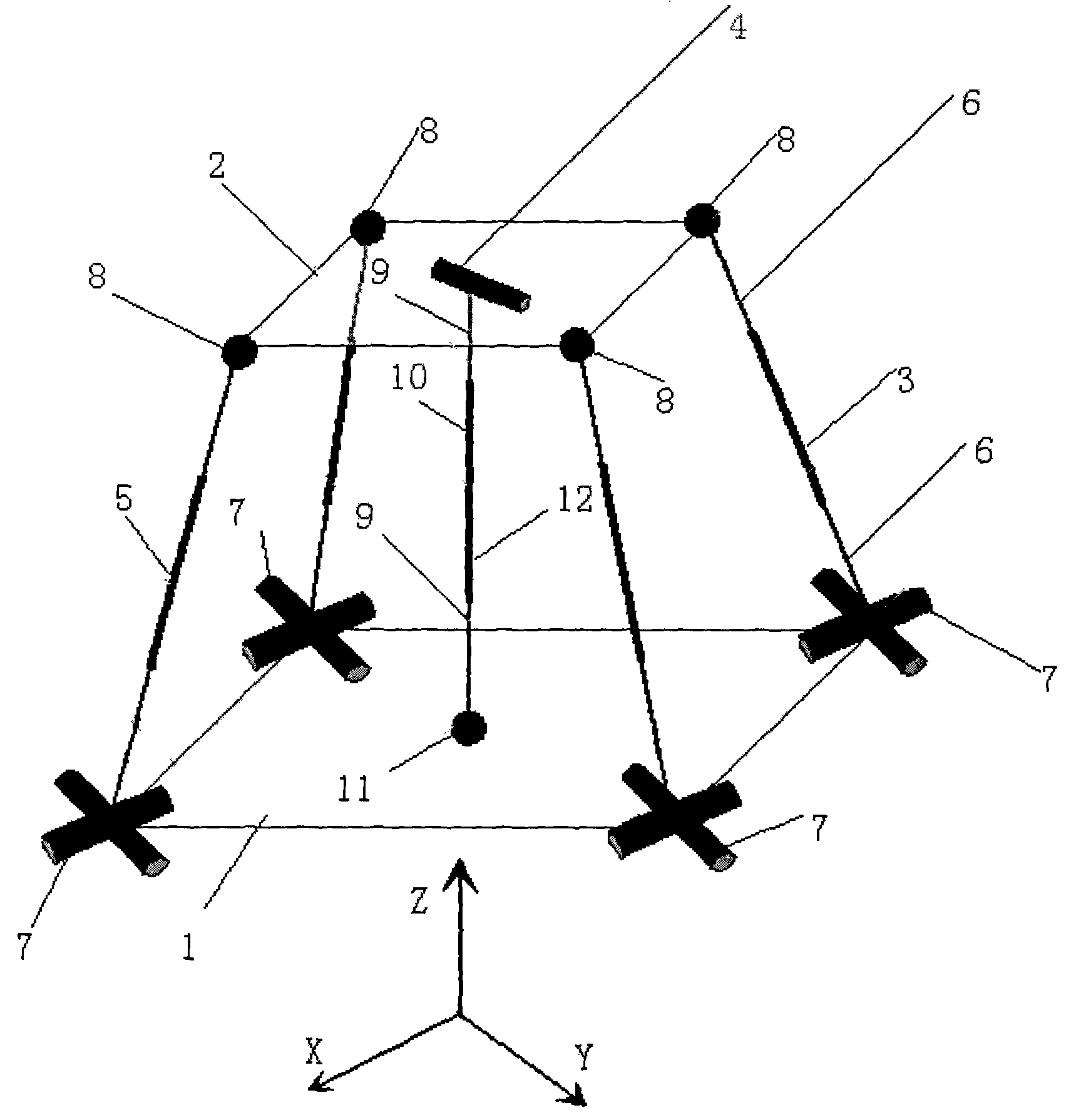 Nonsingularity space five- freedom-degree parallel robot