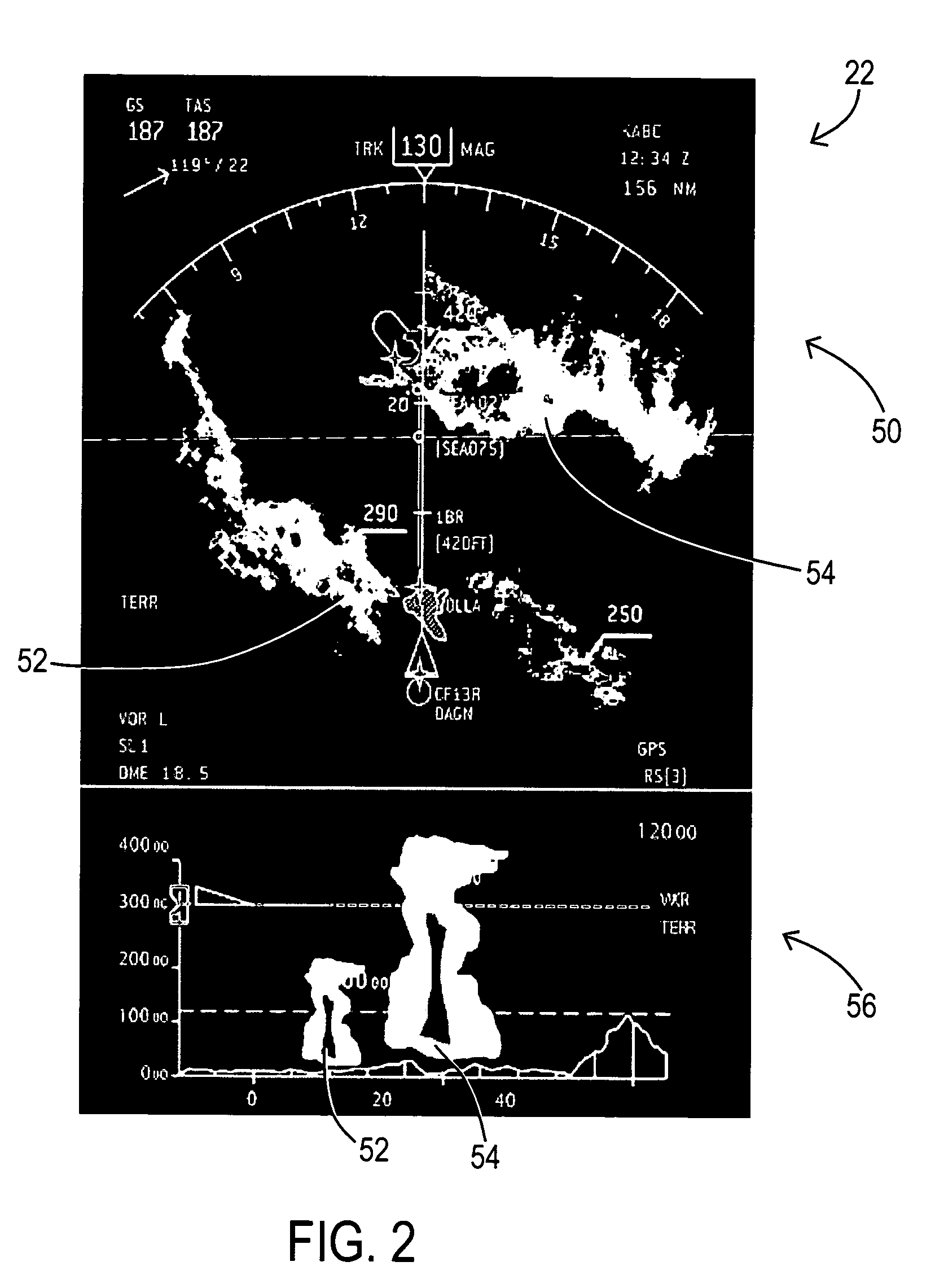 Airborne weather radar system and radar display