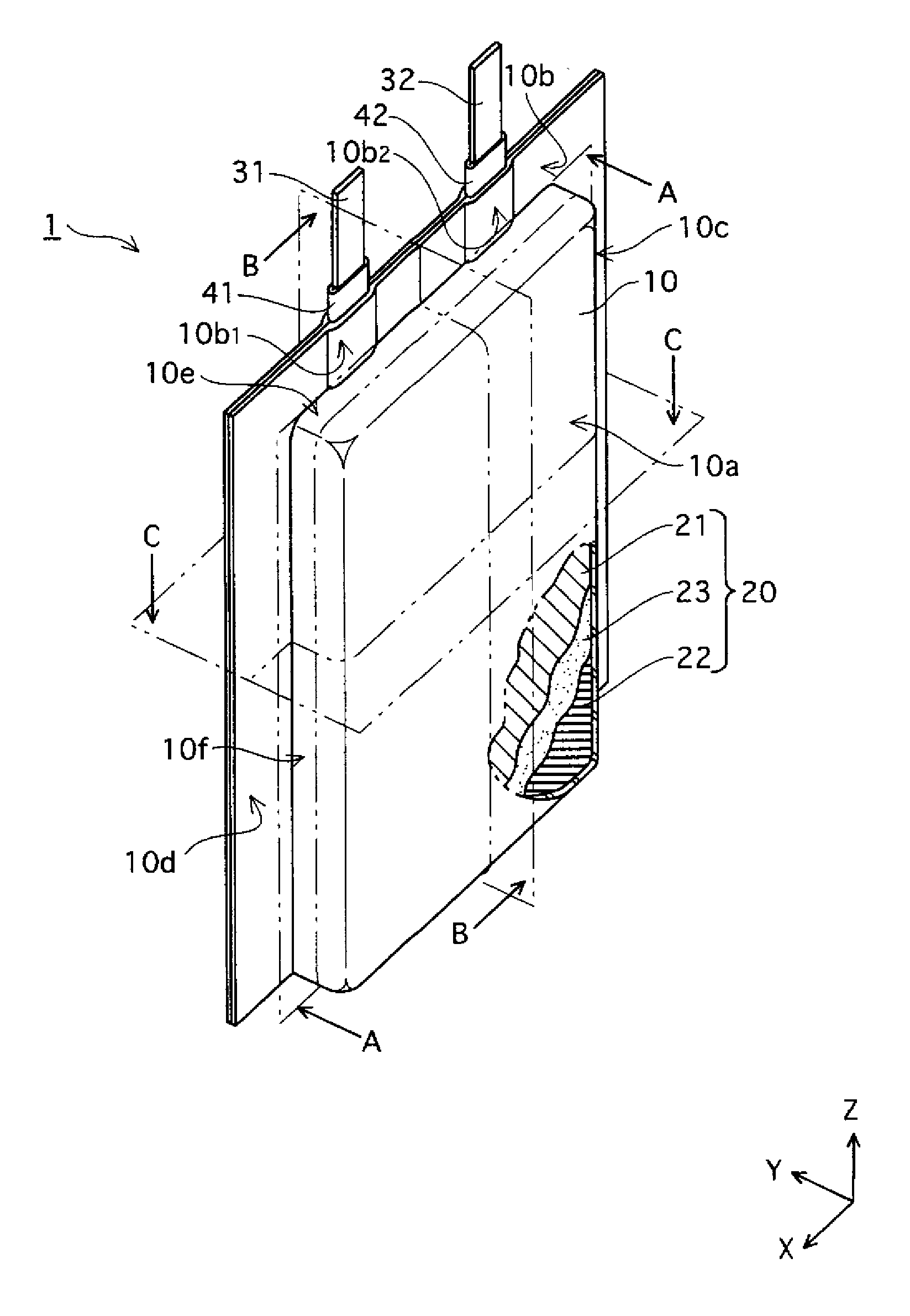 Laminate cased battery