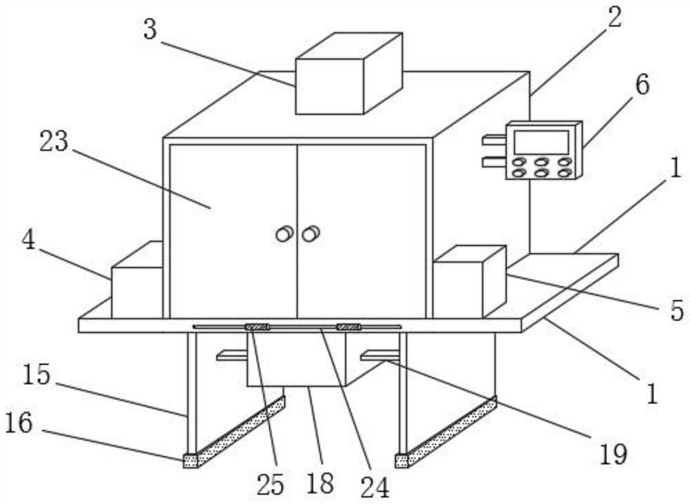 A vertical punching device for industrial boards that is convenient for chip removal