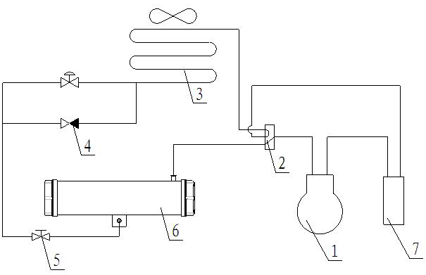 Four-way valve defrosting device