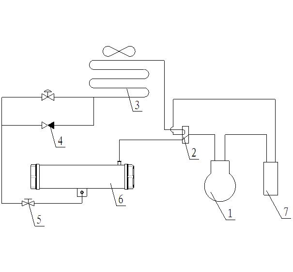 Four-way valve defrosting device