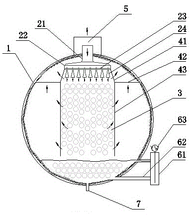 Sprinkling falling film type evaporator and liquid level control method thereof