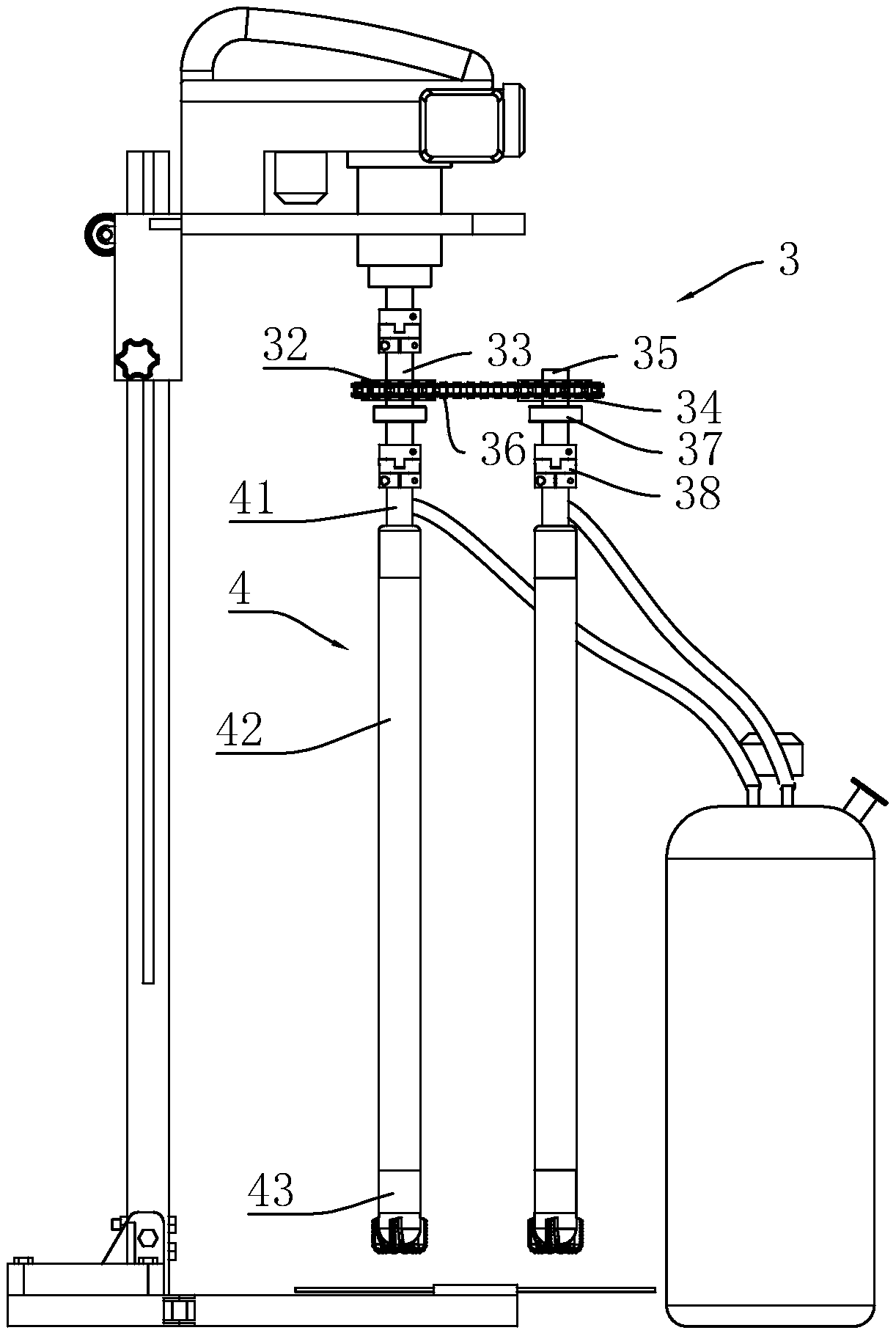 High-efficiency ground sampling device and sampling method