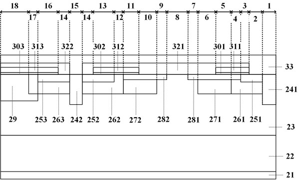 A silicon carbide mosfet cell layout structure with integrated gated diode