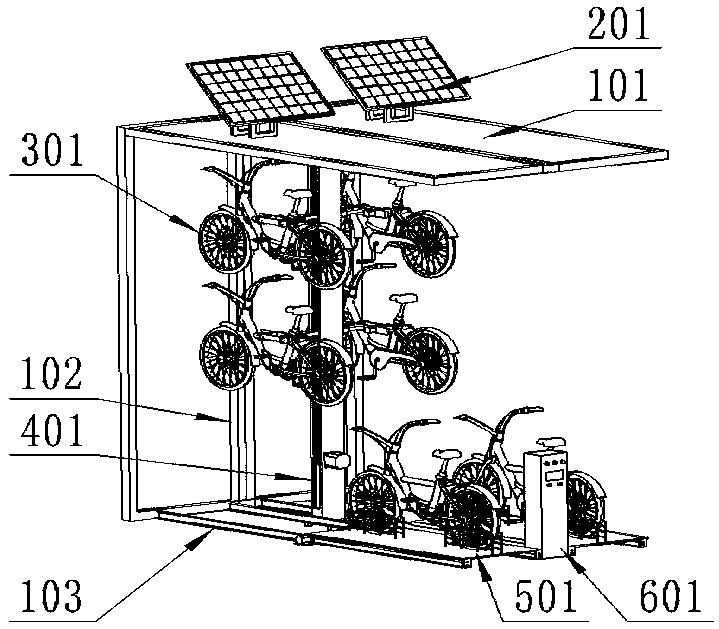 Intelligent parking shed for bicycles