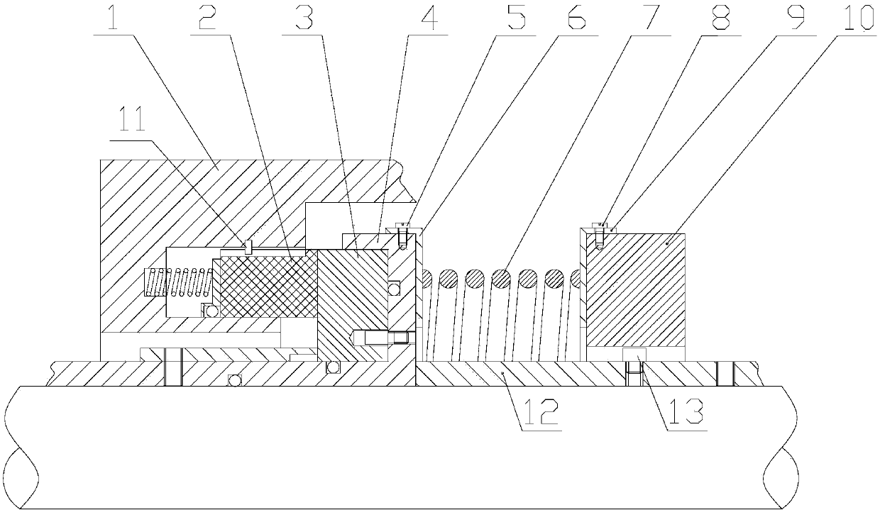 Axial vibration resistance type mechanical sealing device