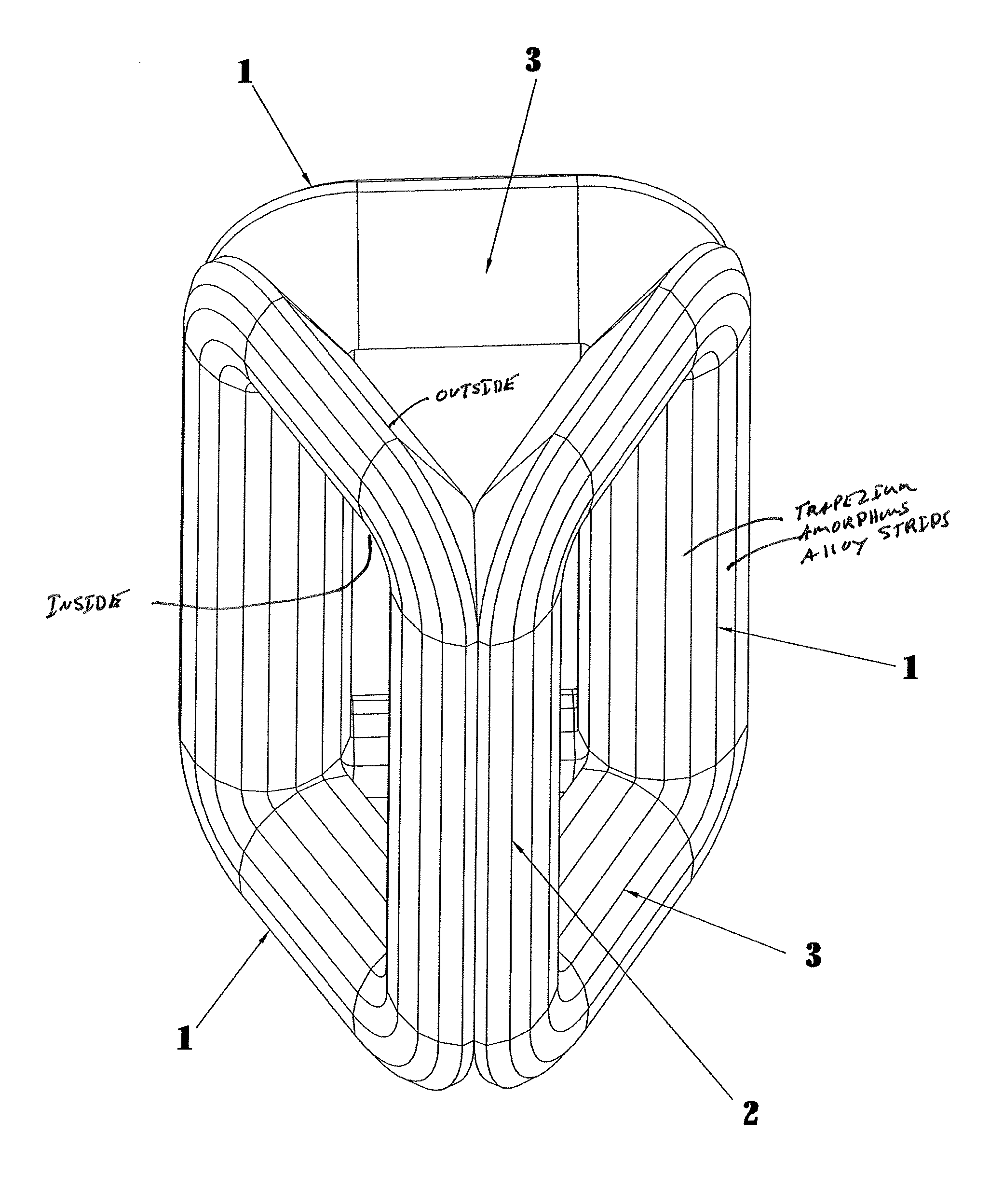 Amorphous alloy stereo wound-core