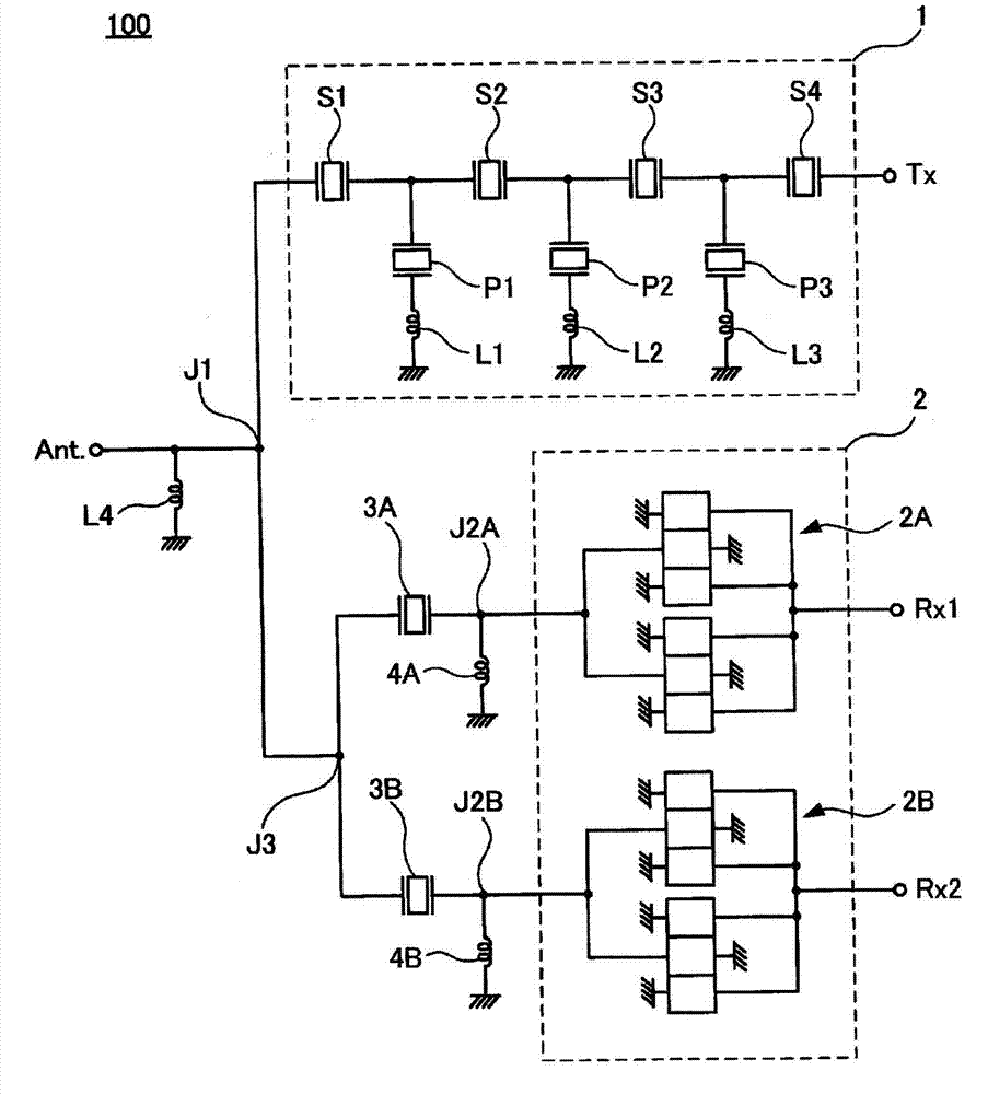 Antenna branching filter