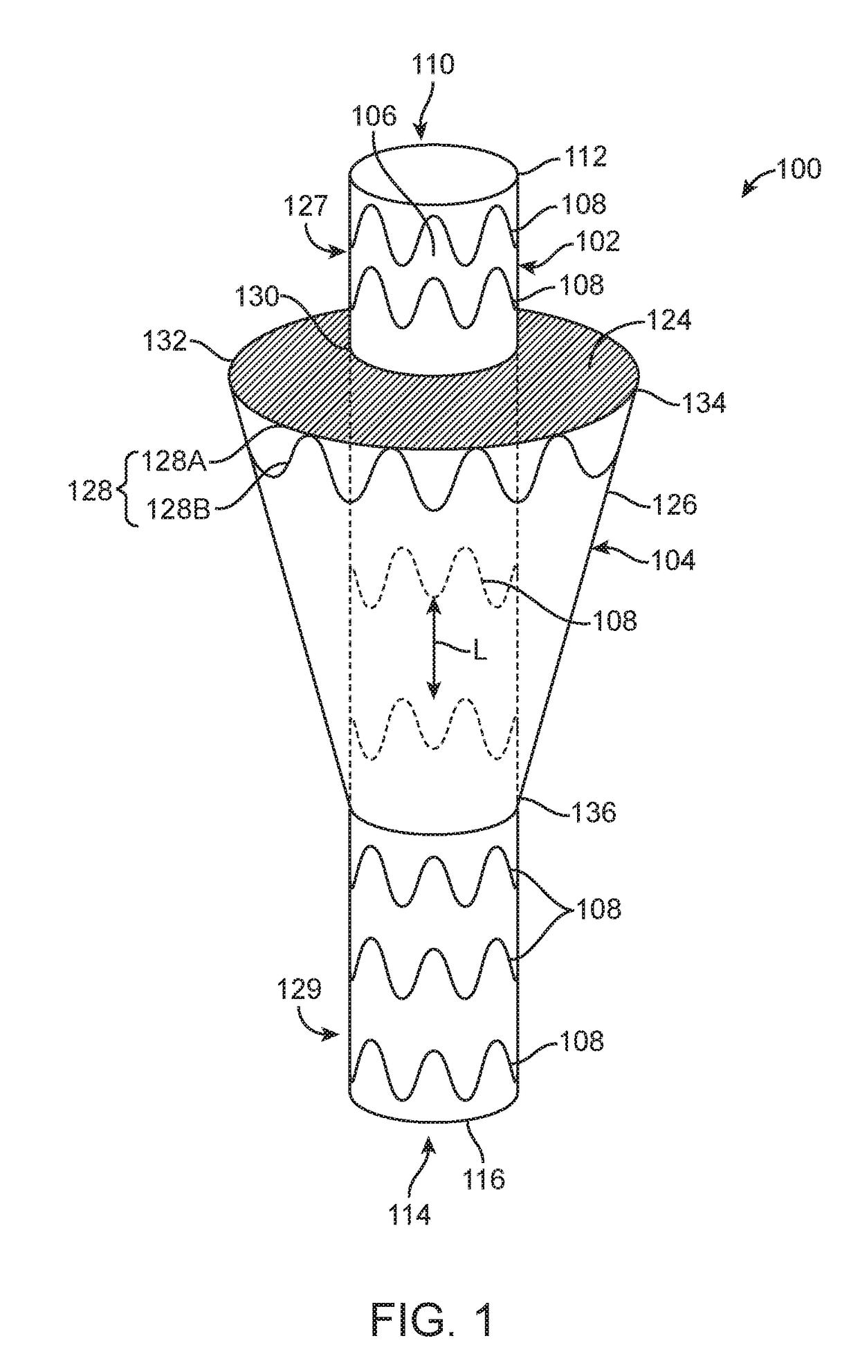 Gutter filling stent-graft and method