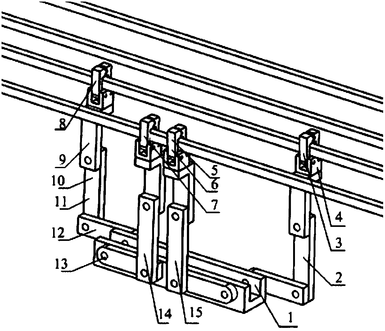 Mechanical structure and obstacle-surmounting method of four-manipulator-arm climbing line-inspecting robot