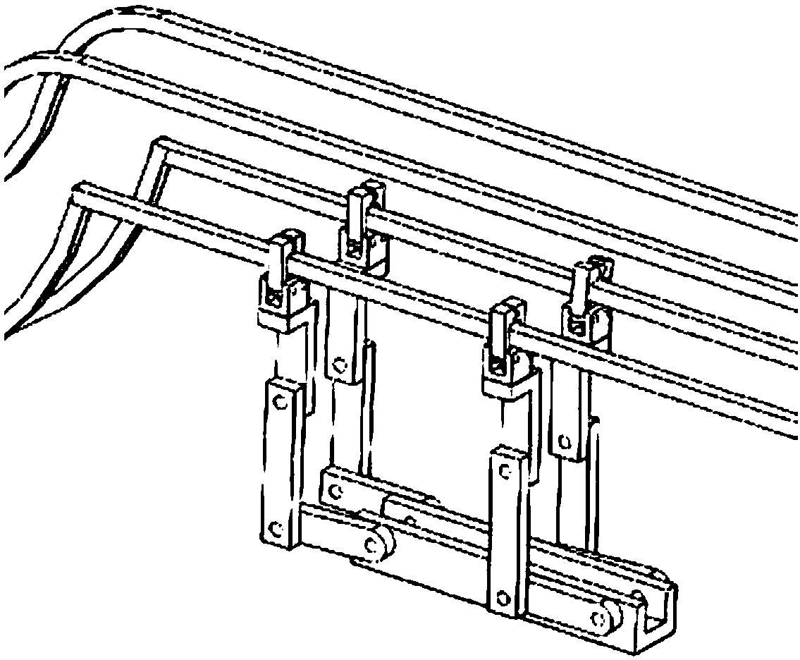 Mechanical structure and obstacle-surmounting method of four-manipulator-arm climbing line-inspecting robot