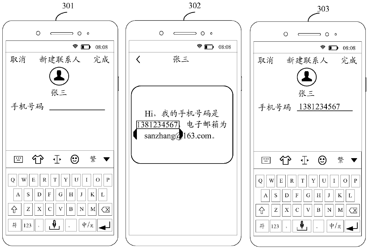 Content input method and terminal equipment