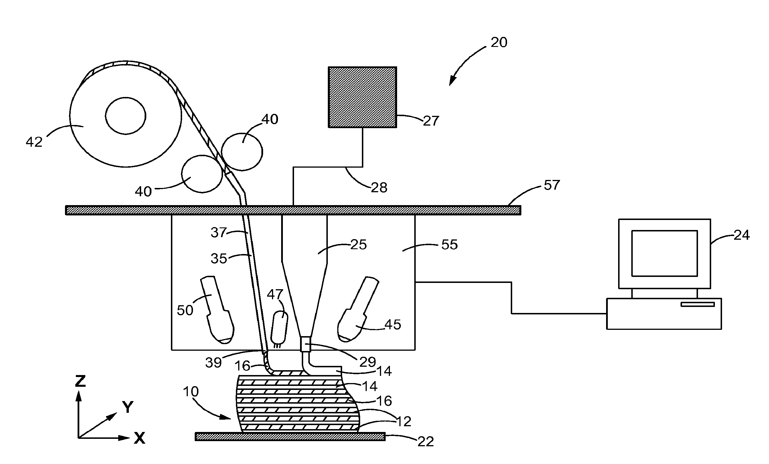 Continuous fiber-reinforced component fabrication