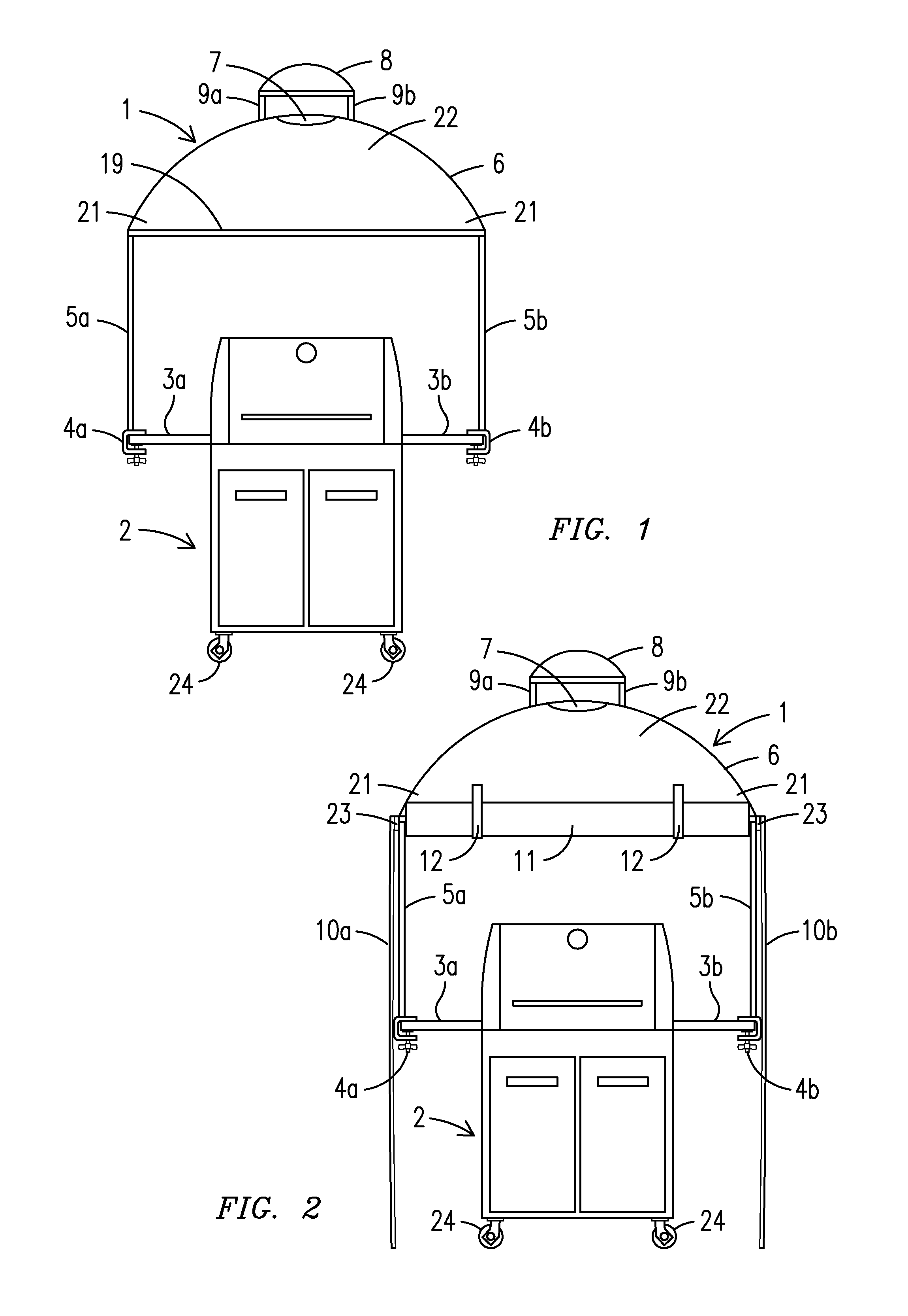 Vented protective canopy housing for grill