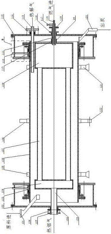 Biomass and carbon-containing organic waste pyrolysis rotary furnace and pyrolysis product recovering system