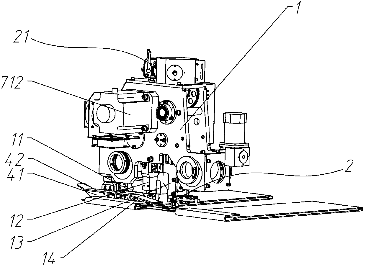 Synchronous movement mechanism for nailing and nailing machine