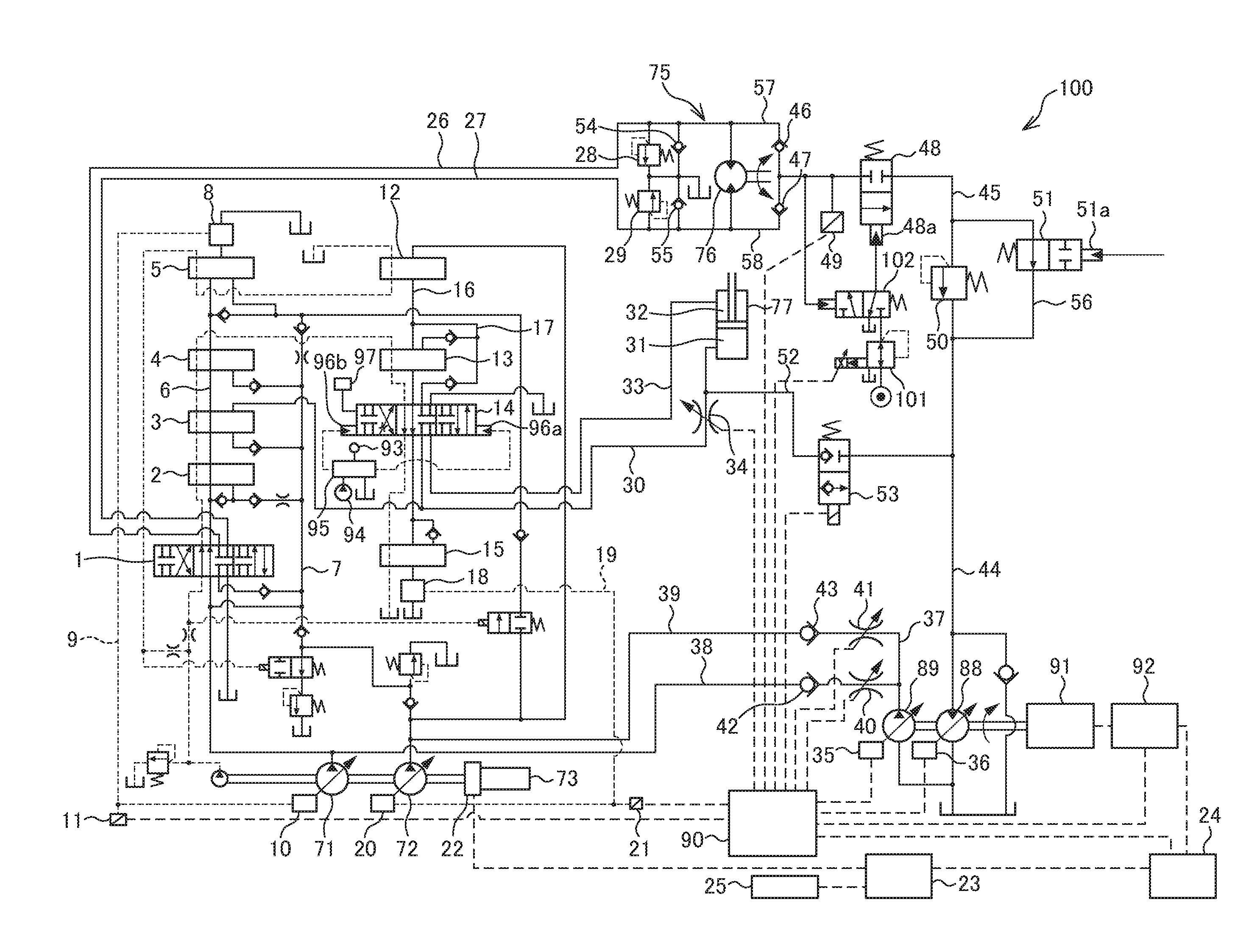 Control system for hybrid construction machine