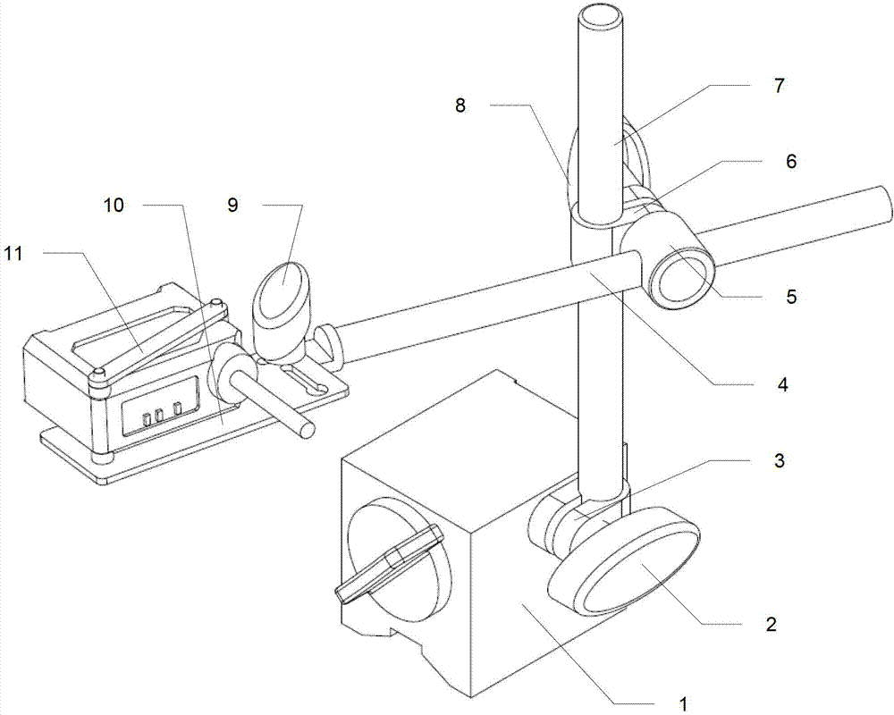 Axle box displacement transducer clamping device for bogie parameter test