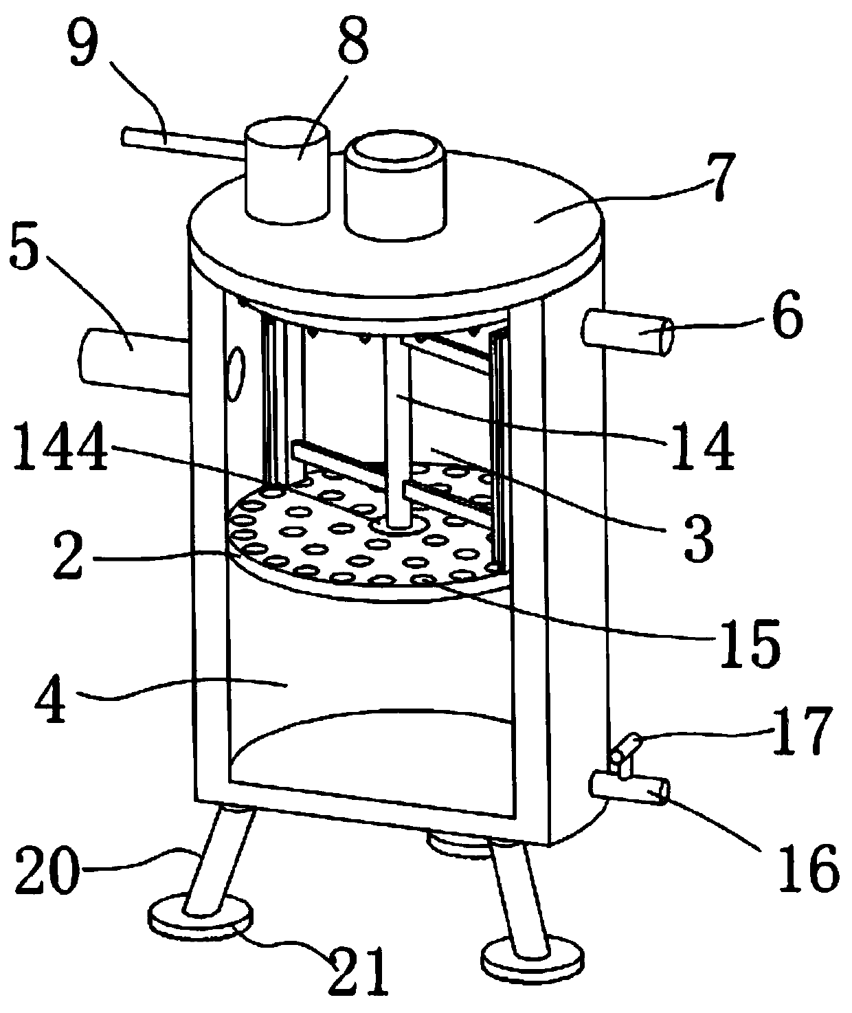 High-temperature waste gas purification treatment device