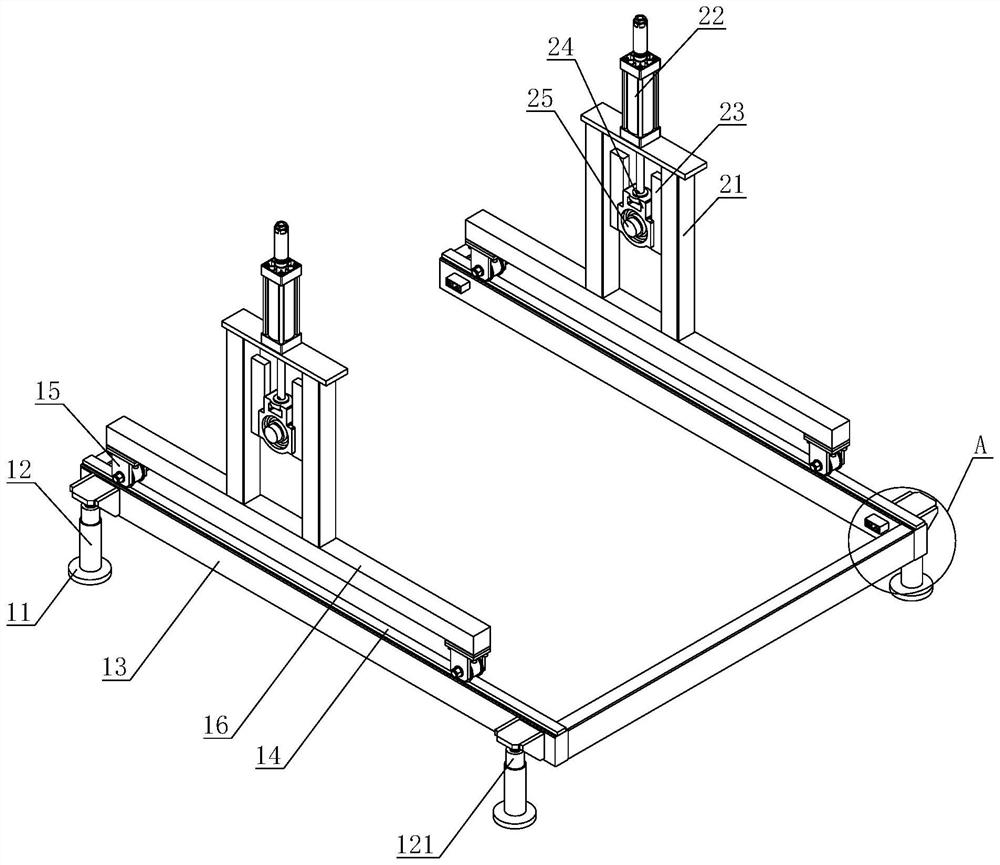 Land planning levelness measuring device with self-balancing structure