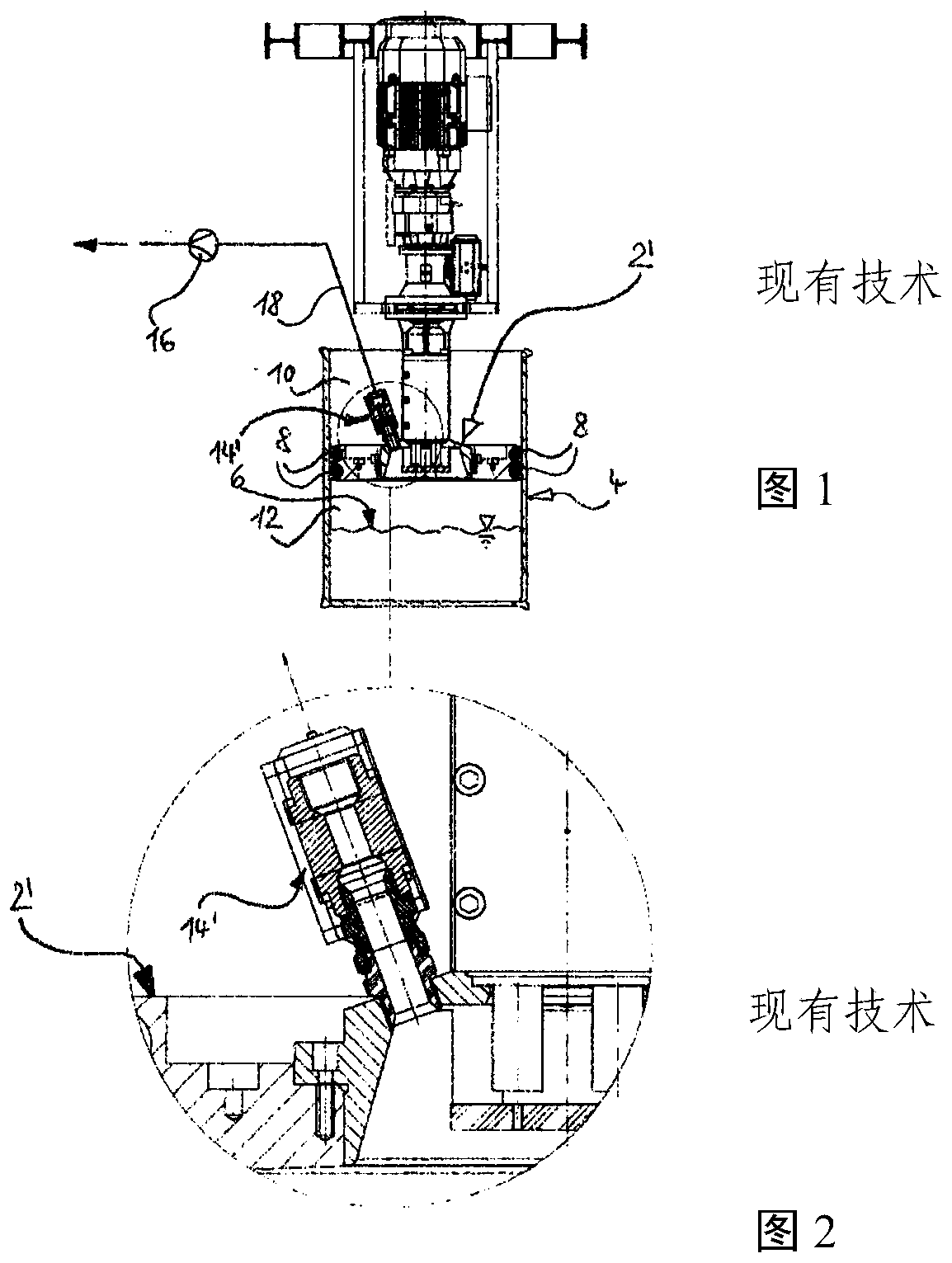 Device for sealing and evacuating a container containing a paste-like liquid