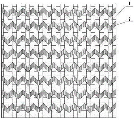 Cross-shaped wavy strip fabric with low washing deformation rate