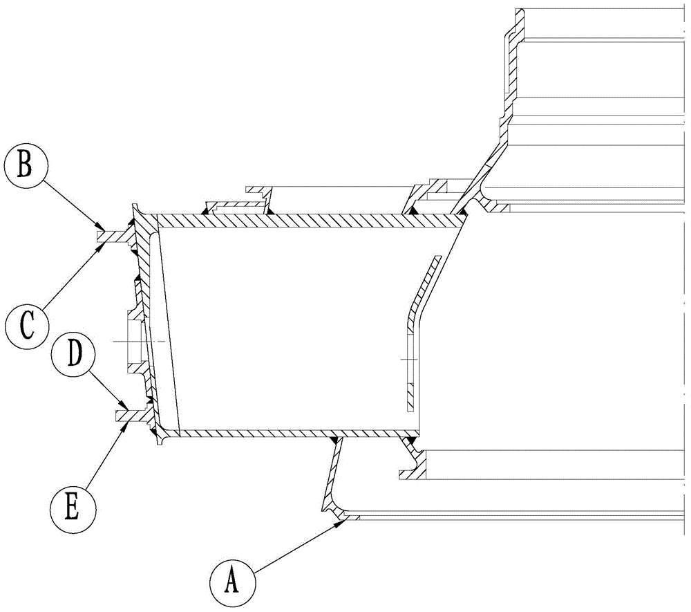 Intermediate casing ring repairing method