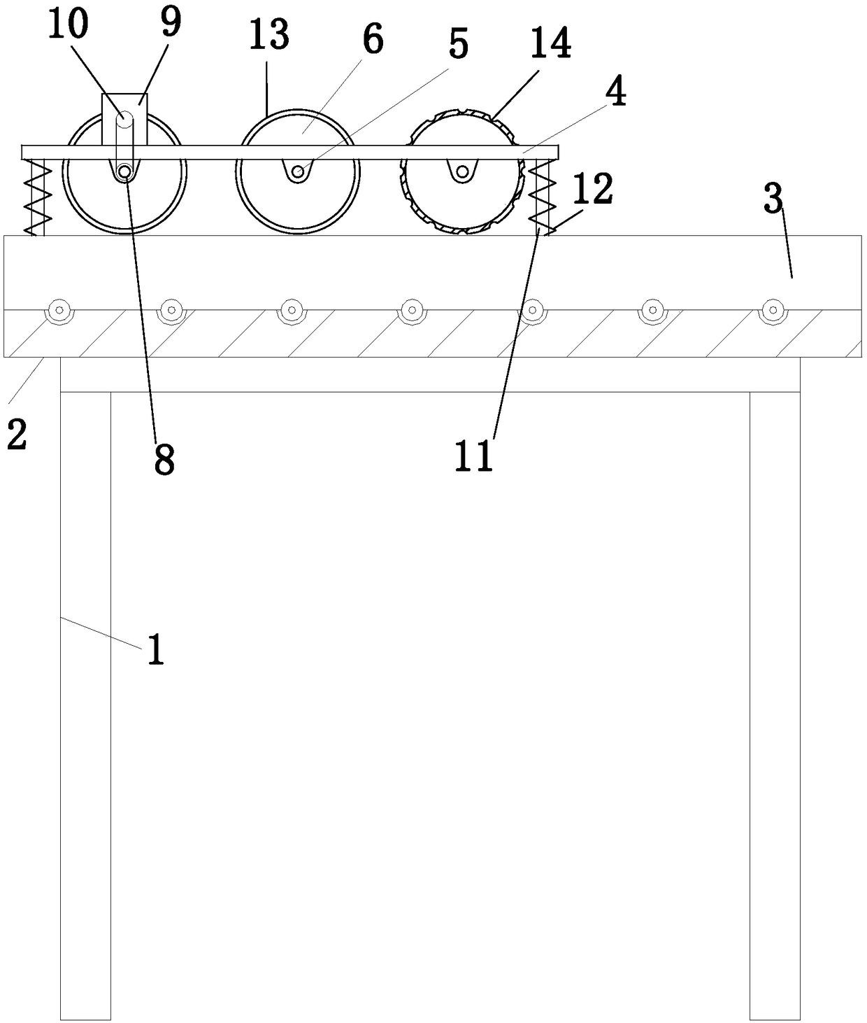 Discharging equipment for rapid cutting equipment for steel door metal steel