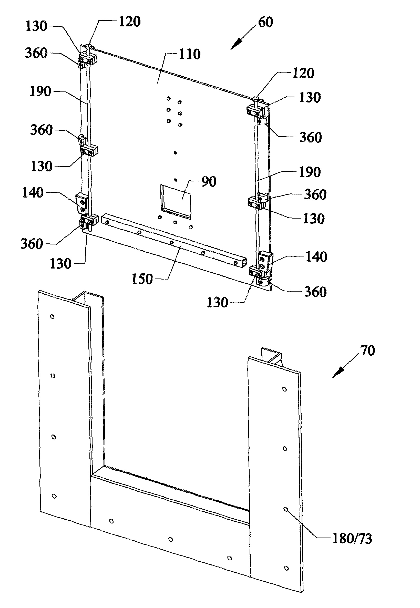 Box service panel door and equalizer