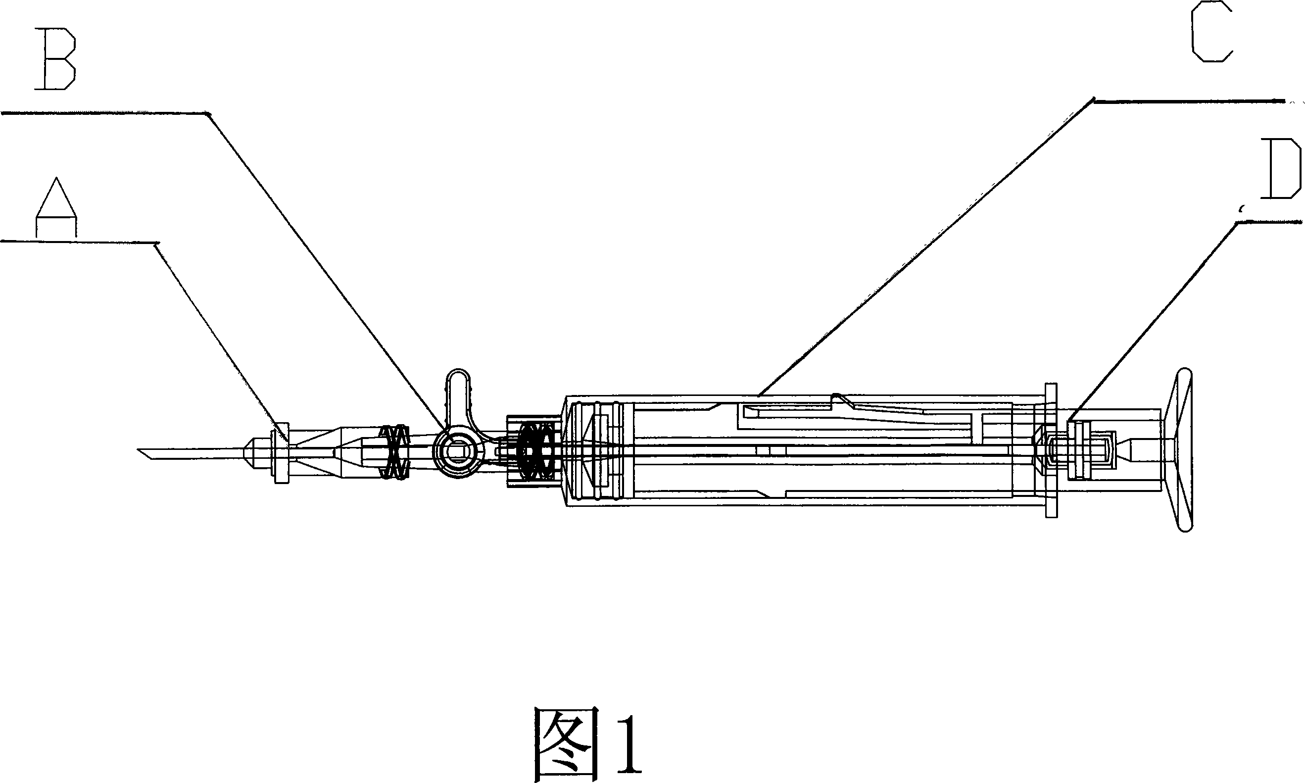 Pre-negative pressure suction type deep artery and venous silk-guiding introducing device