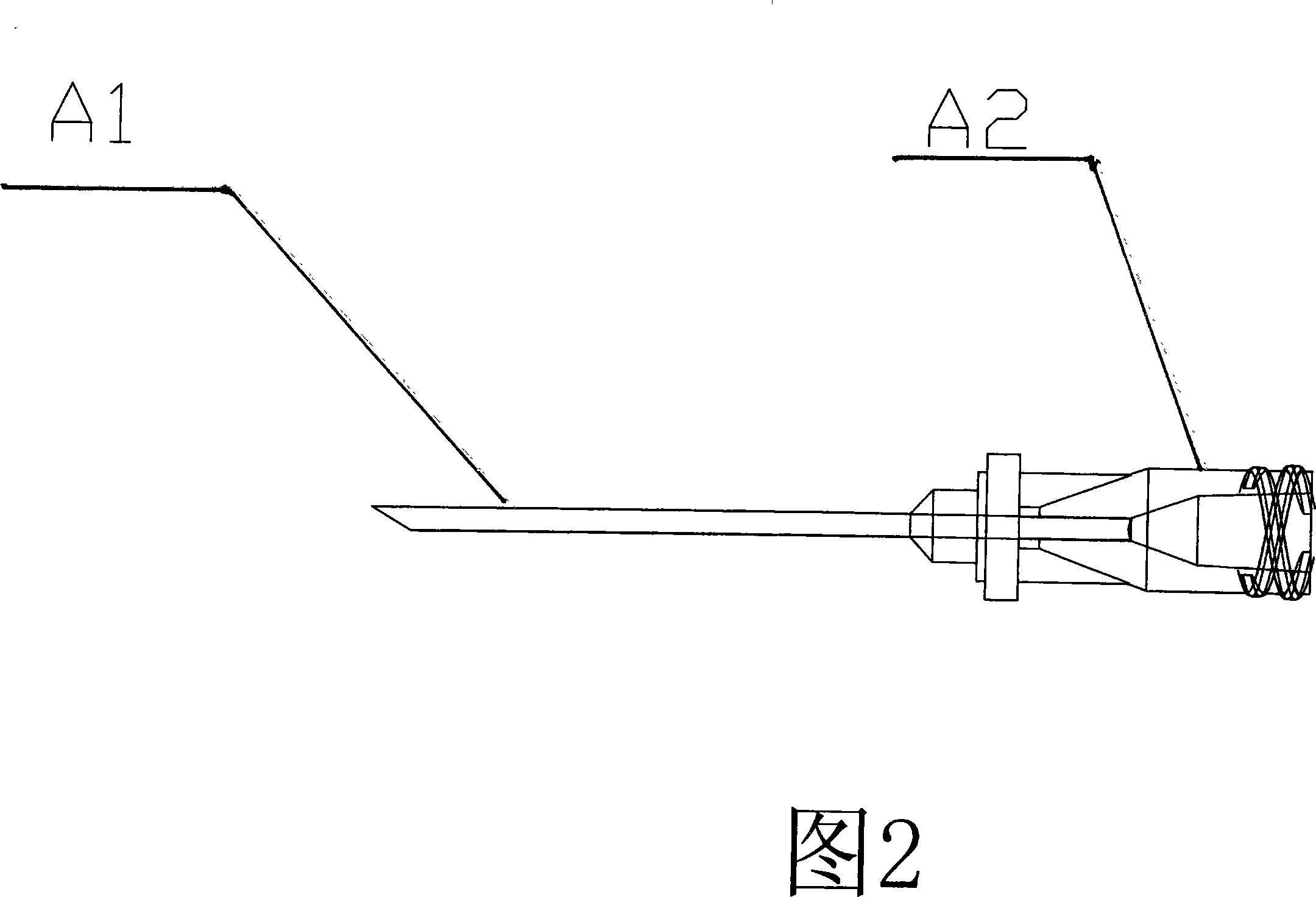 Pre-negative pressure suction type deep artery and venous silk-guiding introducing device