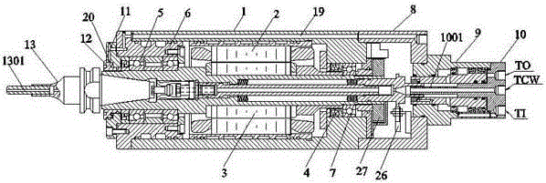 A high-speed automatic tool-changing electric spindle using a non-contact rotary joint