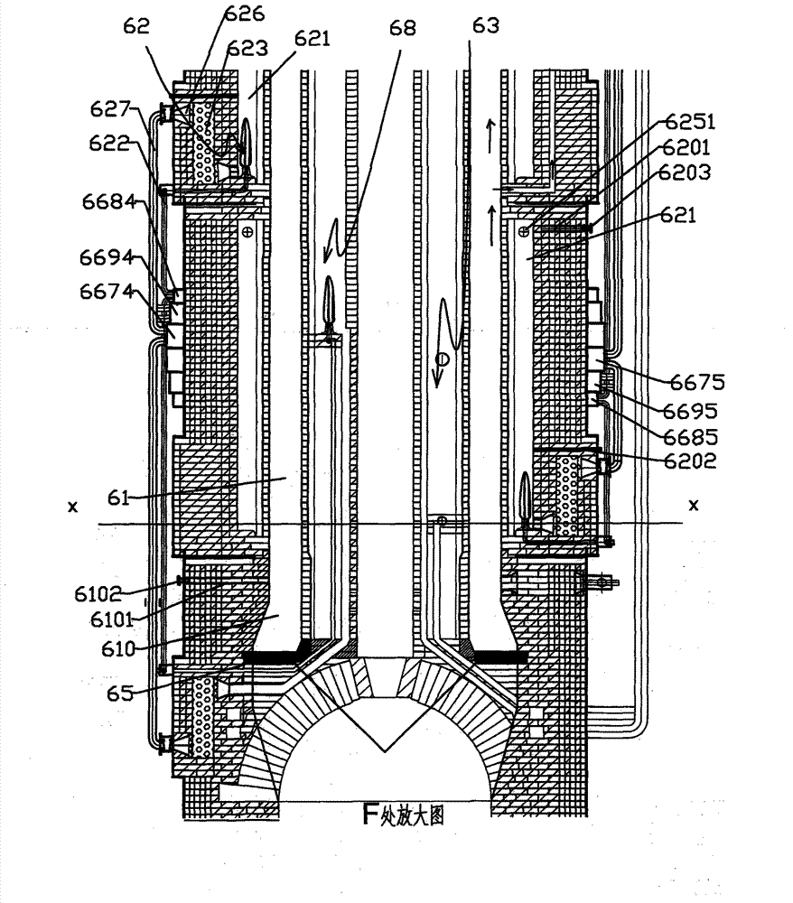 Dry quenched waste gas generating and coke modifying device