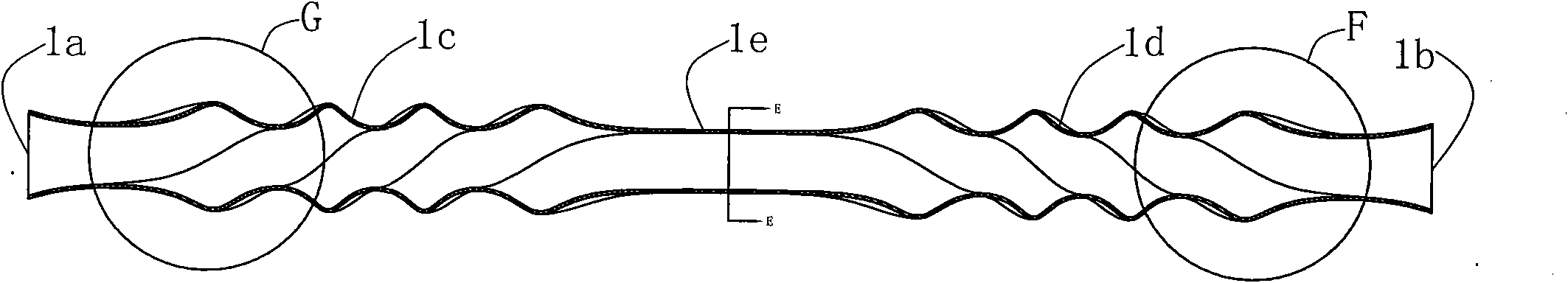 Helical flat pipe for waste heat boiler