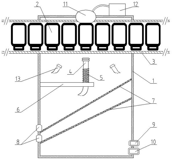 A bottle washing device for plant tissue culture bottles