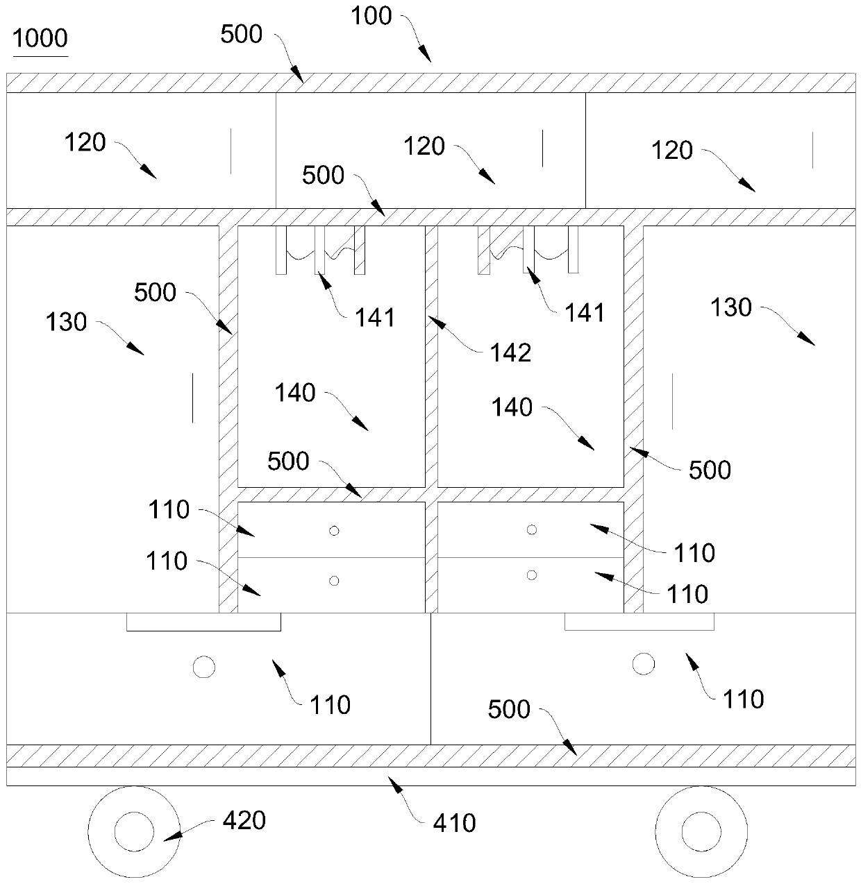 Cold storage device for railway transportation