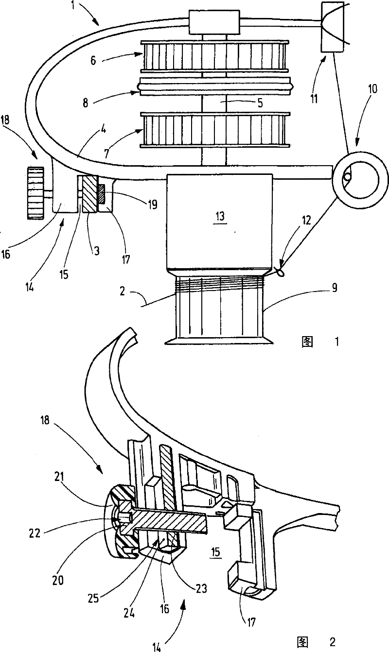 Yarn delivery device with overload-protected fastening gripper