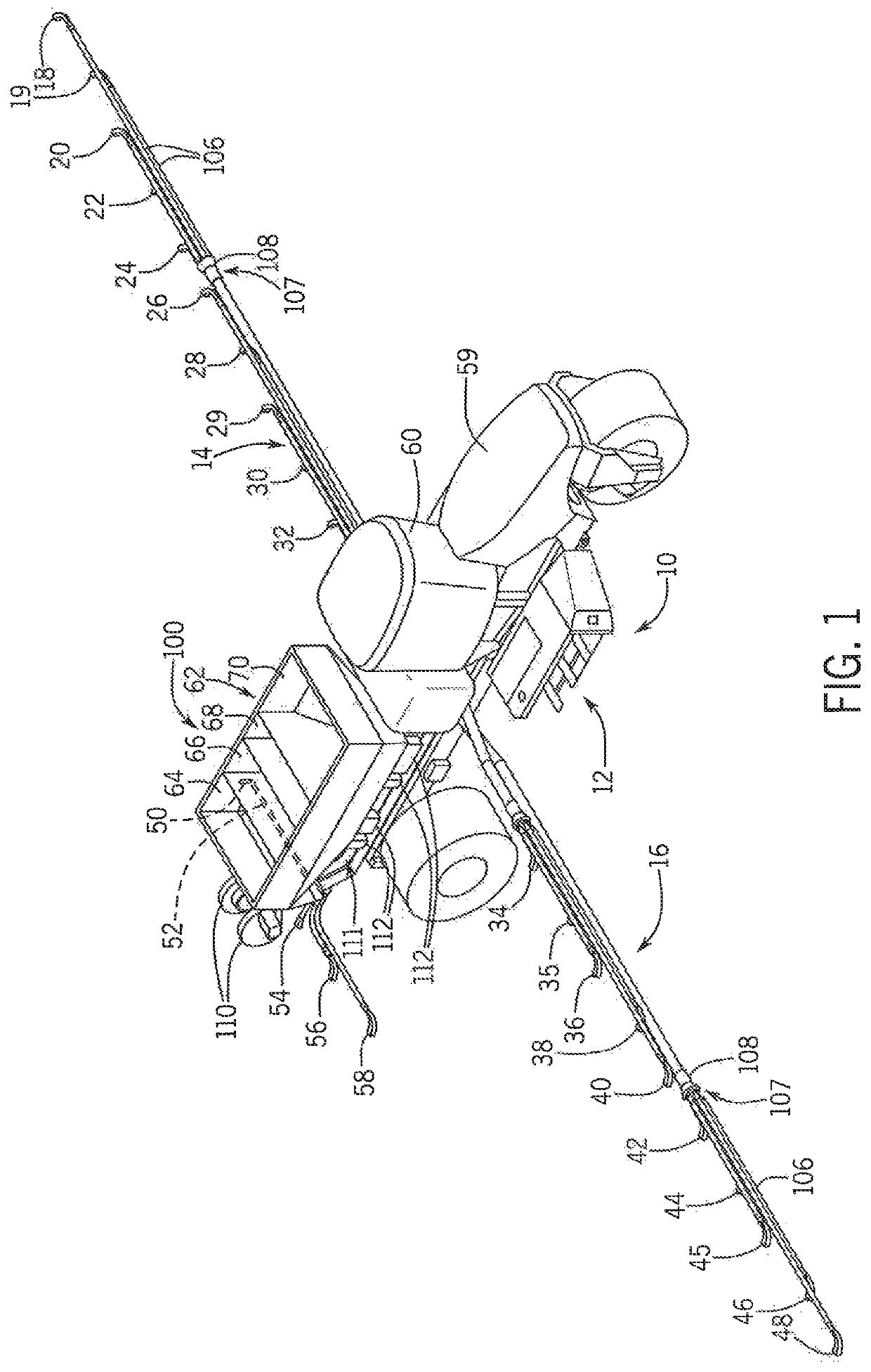 Air-assisted agitation for tanks of application equipment