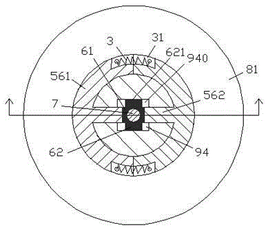 Fixing column device used for PCB, driven by chain and provided with elastic ejection piece